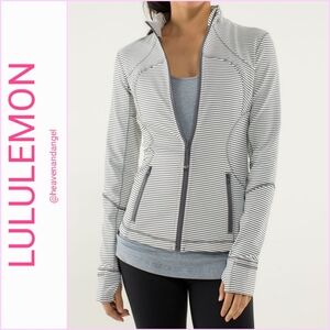 Lululemon Forme Jacket - Hyper Stripe Angel Wing - Gray & Off White/Cream